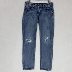 Silver Jeans Sam Straight Leg Womens Size W28 L27 Stretch Blue Denim Pants 28x27